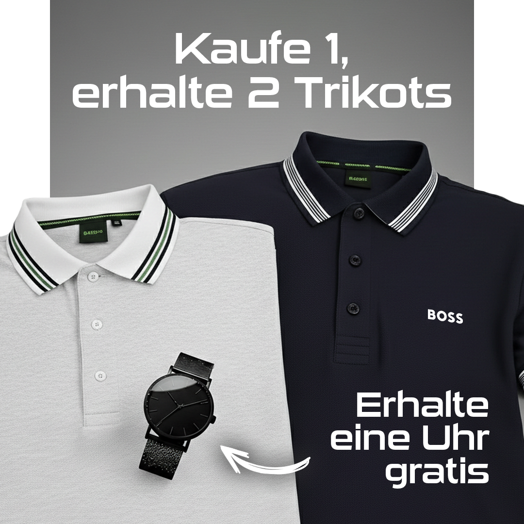 1+1 GRATIS – 2er-Set Premium Poloshirts + Gratis Uhr