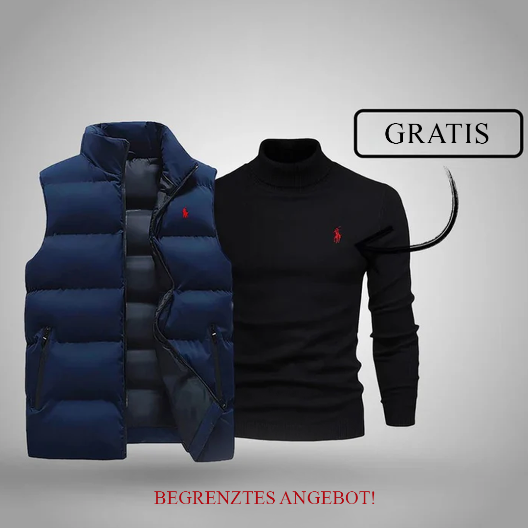 Ꮢalph Ⅼauren | Premium Herren Winterweste + Gratis Strickpullover Set