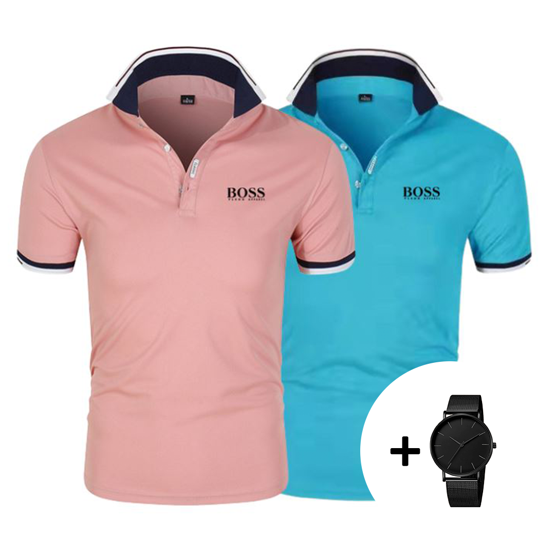 1+1 GRATIS – 2er-Set Premium Poloshirts + Gratis Uhr